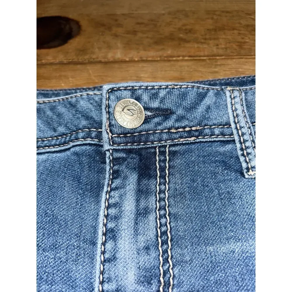 Seven7 Denim Shorts Women Size 12 Mid Rise Stretch Jean Shorts Casual